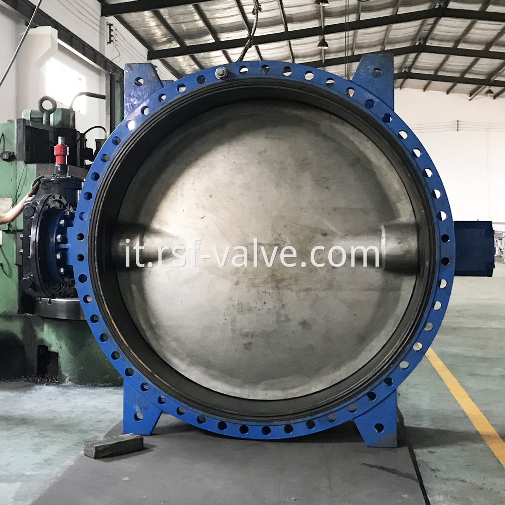 Concentric Flange Rubber Lining Butterfly Valve 4